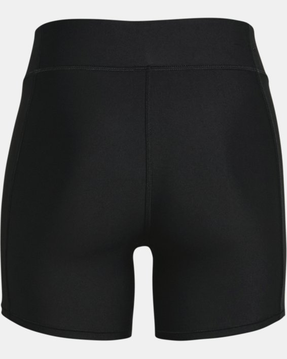 Women's HeatGear® Armour Mid-Rise Middy Shorts, Black, pdpMainDesktop image number 5